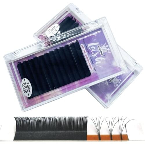 MASSCAKU New arrival easy fans 1s rapid blooming eyelash extension easy to fan private label unique lashes eyelash extensions