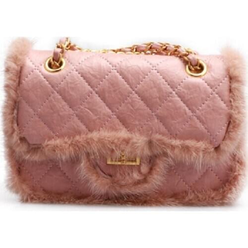 High Quality Luxury Handbags Fur Flap Bags For Fashion Lady Crossbody Bags Vintage Designer Winter New Shipping