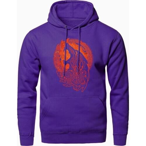 Long sleeve Mens Fashion Hoodies Nordiske mytologi Fenrir Horror 2020 Hoody spring Autumn Warm sweatshirts Hip Hop Print coats