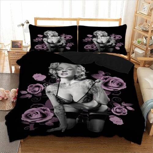 Sexy Girl Bedding Set Single Double Duvet Cover Set Twin Full Queen Super King Size Bed Linen Bedclothes Teen Adult Home Bedroom