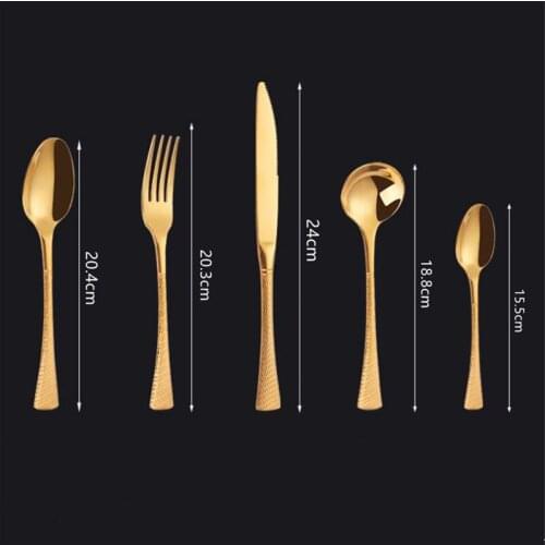 Snakeskin Pattern Handle Cutlery High-grade 304 Thick Stainless Steel Steak Fork Spoon Western Tableware