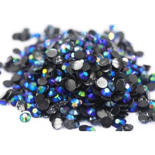 Jelly Metallic Sapphire AB 2~6mm Flatback стразы Resin Non hotfix Rhinestones in Bulk Package Nail Art Decoration for Garment