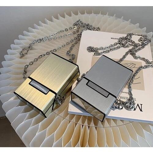 Metal Box Mini Crossbody bag 2021 Summer New Womens Designer Handbag Chain Shoulder Messenger Bag Lipstick bag Coin Purse