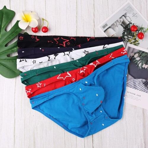 3PCS/Lots Men Briefs Slip Homme Printed Cotton Underwear Bugle Pouch Male Panties Calzoncillo Hombre Unterhosen Herren Plus Size