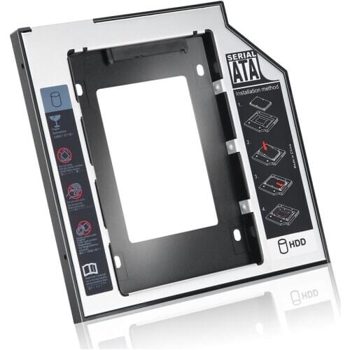 Universal 2.5 2nd 9.5mm Ssd Hd SATA Hard Disk Drive HDD Caddy Adapter Bay For Cd Dvd Rom Optical Bay Hot New
