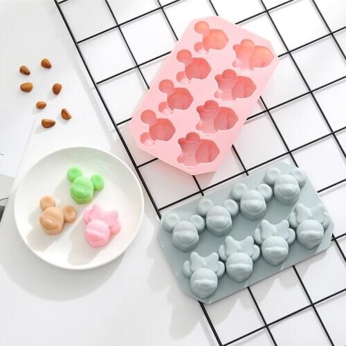 8 grid Mickey Shape cake DIY silicone mold ice cube candy chocolate cake biscuit baking pastry mold Fondant cake decorating tool