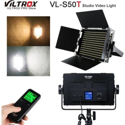 Viltrox VL-S50T Camera SMD LED Studio Video Light Lamp 3200K-5600K Slim Metal Bicolor Dimmable & Wireless remote control CRI 95