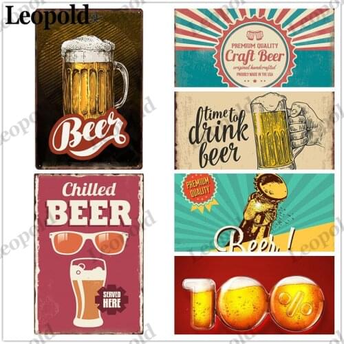 Vintage Metal Plaque Bar Decoration Beer Letter Metal Poster Wall Art Restaurant Kitchen Home Decoration Accessories 20X30Cm