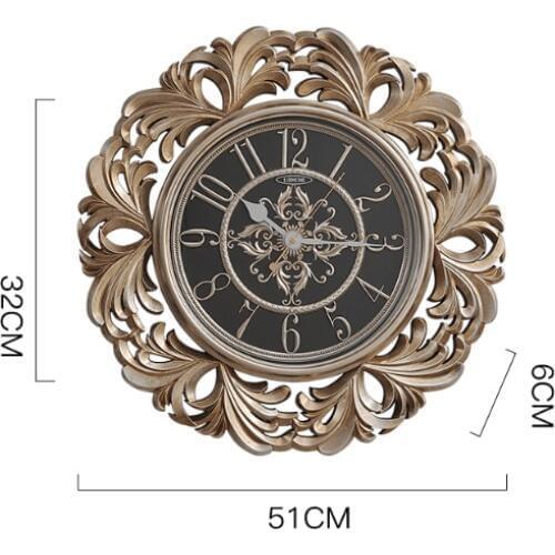 Vintage Wall Clock Living Room Mute Clock Creative Fashion Quartz Clock Bedroom Electronic Nostalgic Manual Pendulum Ornaments