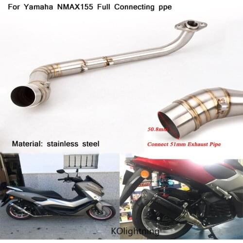 51mm Motorcycle Stainless Steel Exhaust System Modified Full Connecting Pipe Silp on for Yamaha NMAX155 all years