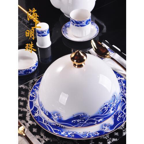 High-end Western steak dish cover cold dish cover dust-proof thermal insulation cover display plate set hotel tableware court cu