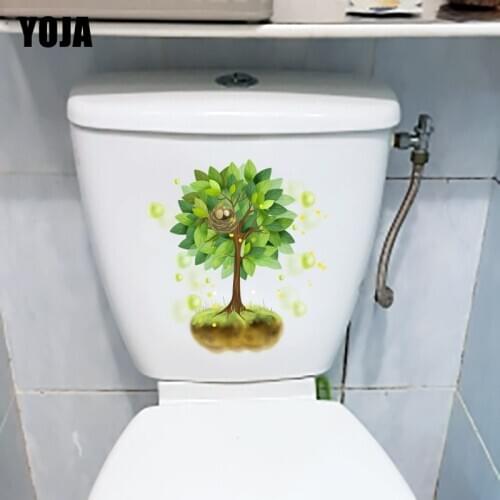 YOJA 19.3*21.2CM Environmentally Friendly Trees And Soil Home Wall Sticker Toilet WC Decor T1-1108