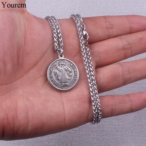 Yourem Classic Stainless Steel Necklace For Men Christian Religion Necklaces For Women Jewelry Gifts di206