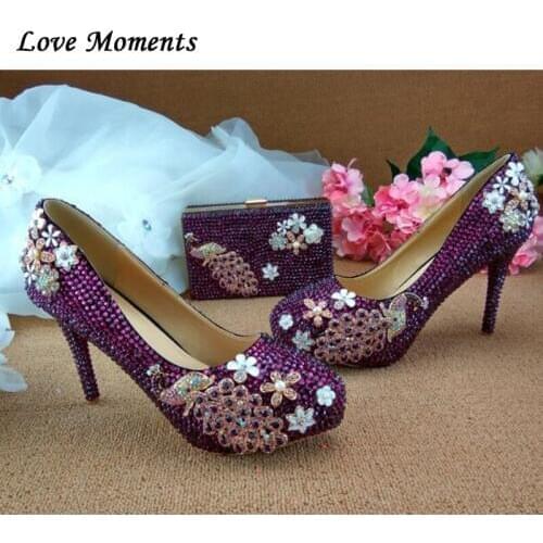 Love Moments Fashion Shoes and bags Woman Wedding shoes High heels platform shoes Ladies Party dress shoe with matching bag