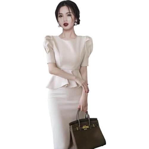 Sexy office tight Dress one piece korean ladies Summer Short Sleeve Cabaret party bodycon formal Dresses for women