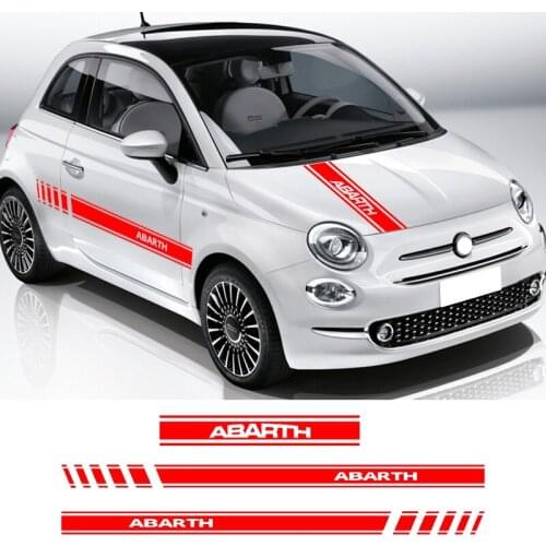 1 Set Car Hood Side Stripe Sticker Auto Vinyl Film Racing Sports Graphics Styling Decal For FIAT 500 Tuning Car Accessories