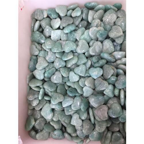 1 pcs hot sale 100% natural blue amazonite crystal heart reiki healing Madagascar heart gemstone for making jewelry as gift