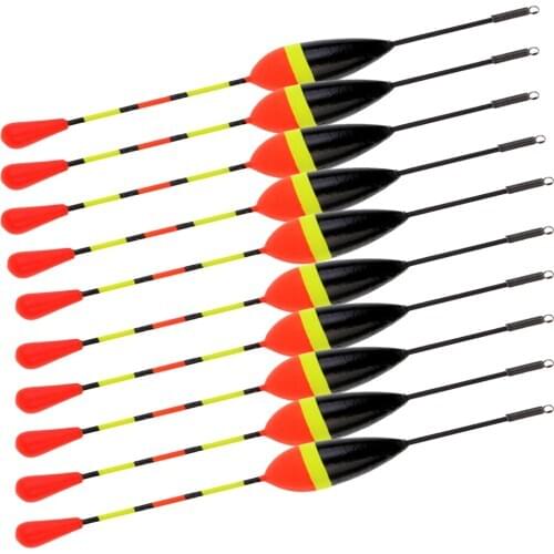 10 Pieces 1.2g Wood Float Bobbers Saltwater Vertical Fishing Buoy for Outdoor Fishing