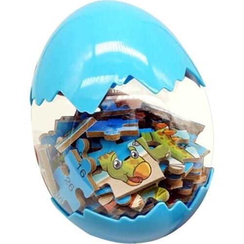 60 Pieces 3D Dinosaur Puzzle Puzzle with Dinosaur Egg Toys Wooden Paper Puzzles Educational Toys Ran Style