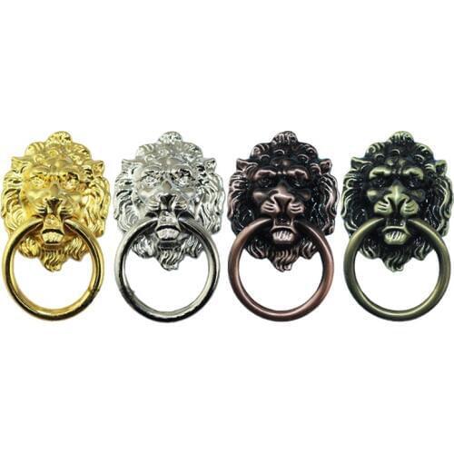 8pcs Antique Bronze Cartoon Lion Head Cabinet Handles Door Hardware Knobs Kitchen cupboard Closet Drawer Pulls