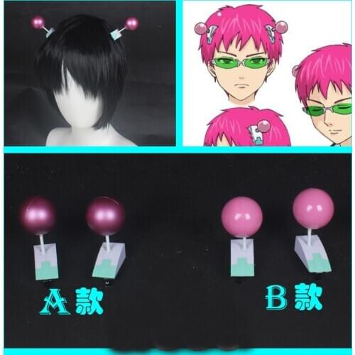 Saiki Kusuo no sai-nan Cosplay Accessories Saiki Kusuo Pink Hair Clip Hairpin Cartoon Headwear Halloween Costume Props