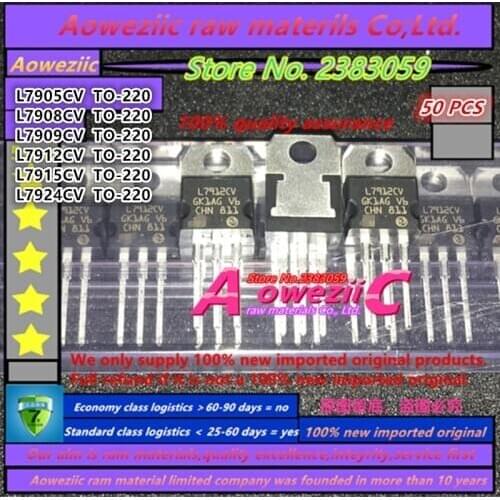Aoweziic 2019+ 50PCS 100% new imported original L7905CV L7908CV L7909CV L7912CV L7915CV L7924CV TO-220 Voltage regulator