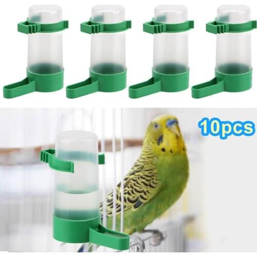 Waterer with Clip 10pcs / lot Automatic Drinking Fountain Pet Bird Supplies Dispenser Bird Water Drinker Feeder Bird Feeders