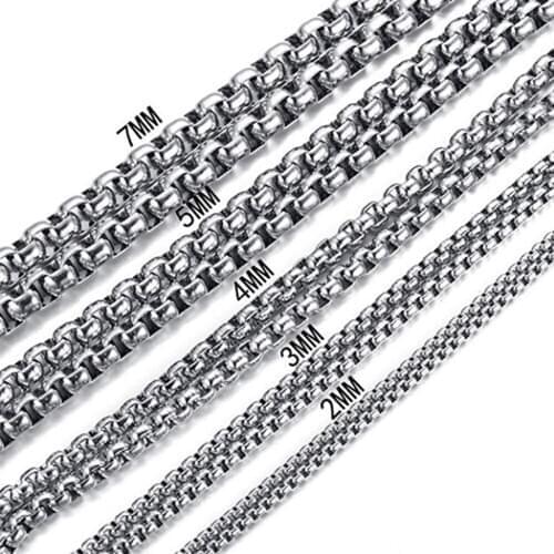 2/3/4/5/7mm Stainless Steel Bracelet Or Necklace Womens Mens Jewelry Polishing Silver Color 7-40inch Option Box Rolo Chain