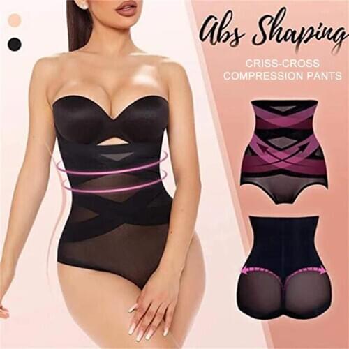 Beauty Slim Cross Compressing Abs Body Shap Pants High Waist Corset Slim Cross Cover Cellulite Fork Shap Pant For Postpartum