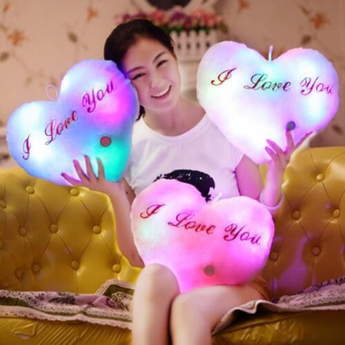 36cm 2 Size Colorful Love Glowing pillow toys plush childrens toys love pillow Romantic warm Birthday Valentines Day present