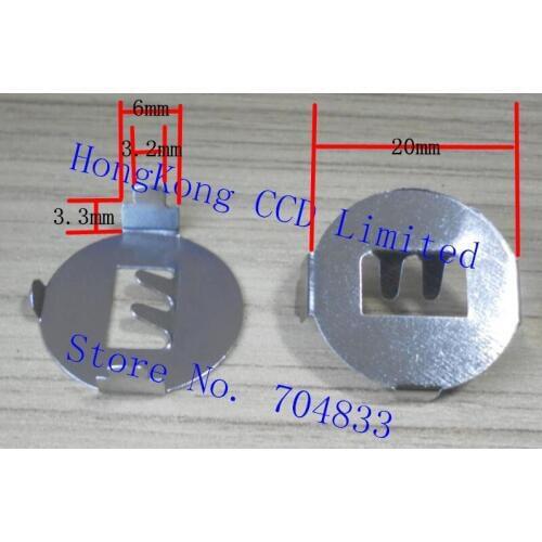 100pcs/Lot CR2032 battery holder Right Angle Welded plate transposon battery 3V coin cell battery cathode sheet shrapnel