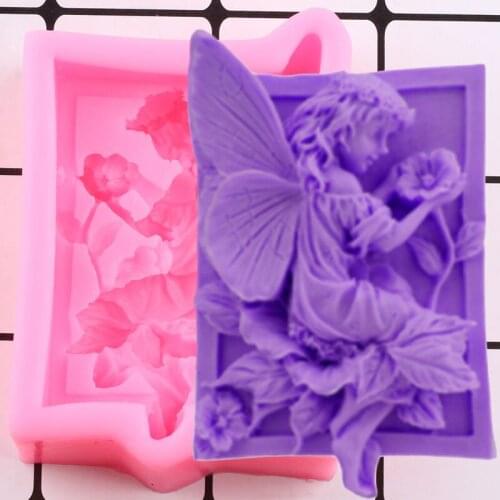 Childhood Flower Fairy Craft Soap Silicone Mold Chocolate Gumpaste Candy Clay Molds Fondant Party Cake Decorating Tools Candle