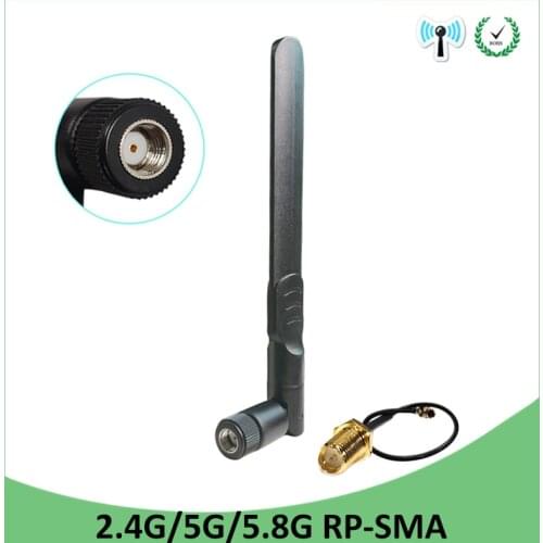 5pcs 2.4GHz WiFi Antenna 5dBi RP-SMA Male Connector 2.4 ghz antena wi-fi Router +21cm PCI U.FL IPX to SMA Male Pigtail Cable
