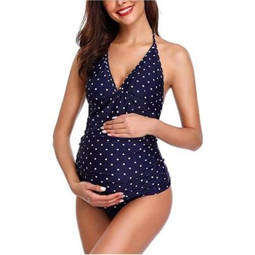 Maternity swimsuit Dot hanging neck special split swimsuit for pregnant women sexy and slim swimsuit