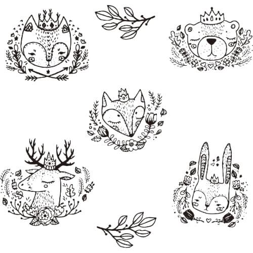 Forest Animal Decorative Stamps Lovely DIY Card Making Stamp Paper Craft Card Stamps