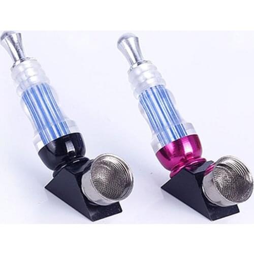 Metal Flat Smok Pipes Portable Creative Smoking Pipe Herb Tobacco Pipe Narguile Smoke Cigarette Holder Mouthpiece