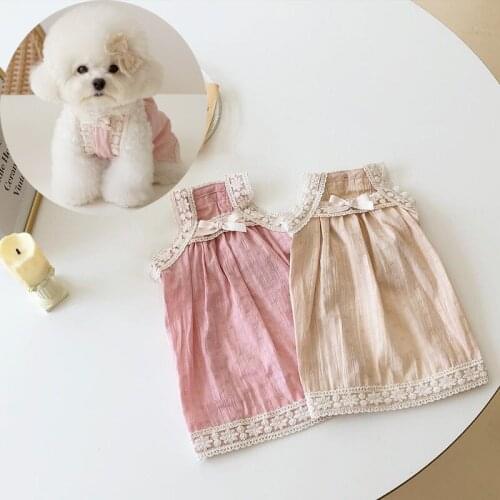 Cute PINK Princess Dog Cat Dress Tutu Flowers Lace Design Pet Puppy Skirt Spring/Summer Clothes Outfit 5 Sizes 2 Colours