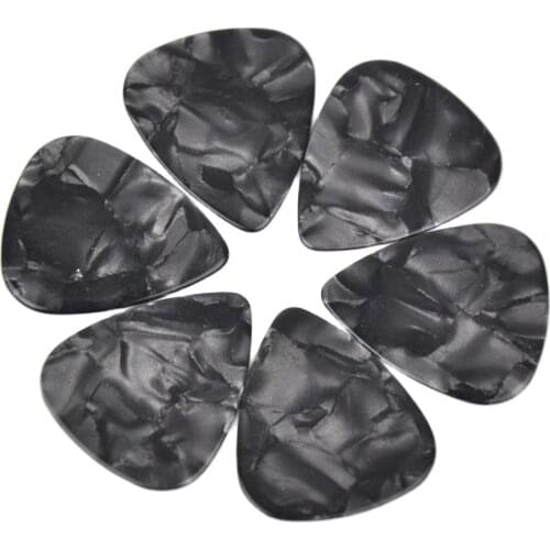 Lots of 50pcs New Heavy 0.96mm Blank Guitar Picks Plecturms Celluloid Pearl Black