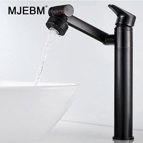 Multifunction Bathroom Sink Faucet Hot Cold Water Mixer Crane Antique Bronze Deck Mounted Universal Water Taps