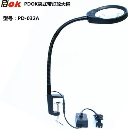 Multi Functional Clamp amplifier Led Light 8X Magnifier Optics lens Maintenance Inspection With A Magnifying Glass
