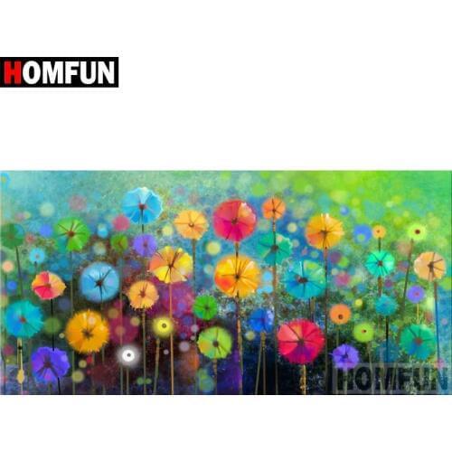 HOMFUN Full Square/Round Drill 5D DIY Diamond Painting "Colored flower" 3D Diamond Embroidery Cross Stitch Decor Gift A18513