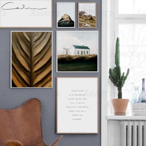 Nordic Canvas Painting Wilderness Mountains House Quotes Wall Art Posters Landscape Pictures Home Decor for Living Room Bedroom