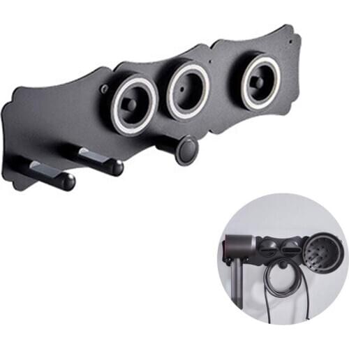 Wall Mount Hair Dryer Holder, Self Adhesive Magnet Stand Holder Storage Rack Organizer for Dyson Hair Blow Dryer Bathroom Storag
