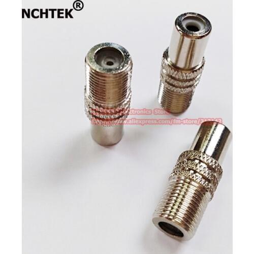 NCHTEK F Coaxial Coax Female Jack to RCA Female Straight TV Adapter Connector, F type to RCA , Nickel ,20pcs , Free shipping