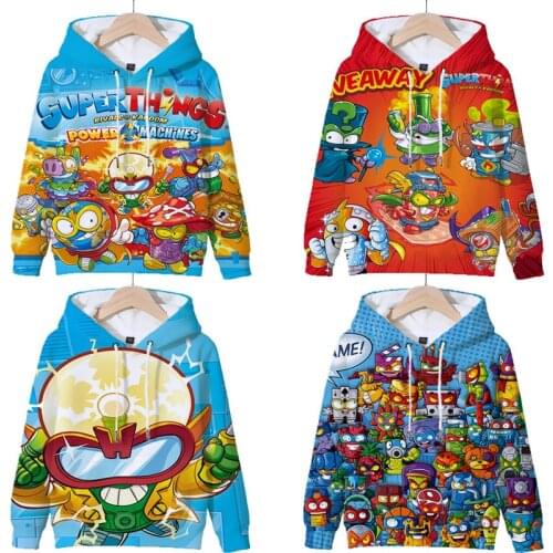 Kids Super Zings 3D Clothing Boys Girls Funny Hoodies Cool Cartoon Sweatshirts Children Superzings Pullover Coats Christmas Gift