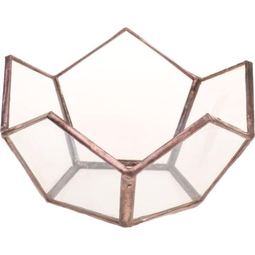 Freestanding Open Clear Glass Geometric Terrarium Succulent Plants Planter