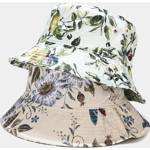 Bucket Hat Women Summer Sun Beach Flower Outdoor Flowers Breathable Accessory Teenagers Cap