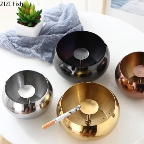 Simple Stainless Steel Ashtray Easy To Carry Creative Home Internet Cafe Hotel Living Room Home Metal Ashtray Gift for Boyfriend