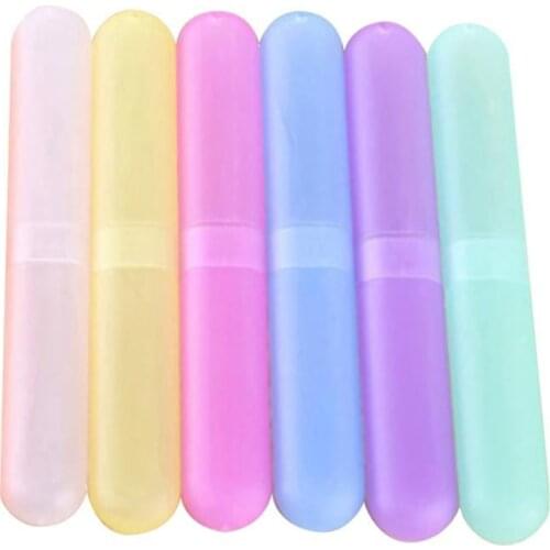 Plastic Toothbrush Case - 6Pcs Six Colors Portable Dust-Proof Toothbrush Cases Toothbrushes Holder For Daily and Travel