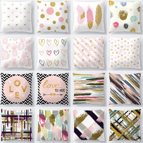 HOT SALES Pink Romantic Cushion Cover Throw Pillow Case for Home Chair Sofa Decoration Square Pillowcases